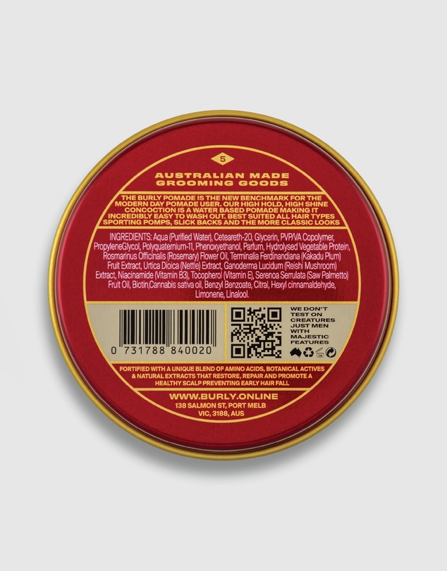 BURLY - DUO Pack - Styling Pomade - Water Based - High Shine - Firm Hold - Australian Made