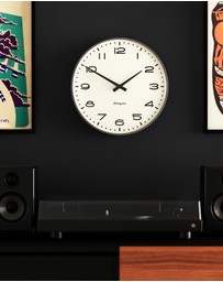 Newgate - Newgate Radio City Wall Clock Black Arabic Dial - Matte Blizzard Grey