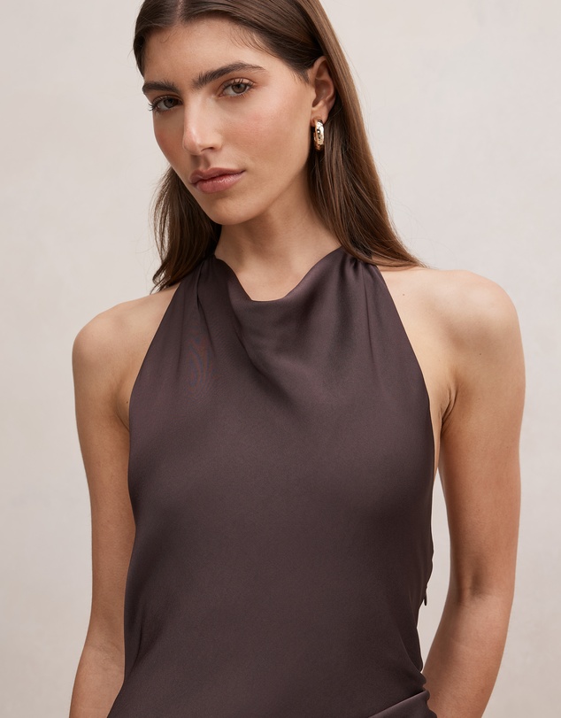 Forever New - Drew Halter Neck Back Tie Maxi Dress