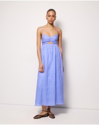 AERE - Saige Linen Midi Dress