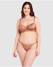Sans Complexe - Arum Gloss Tanga Side Lace Hipster Brief