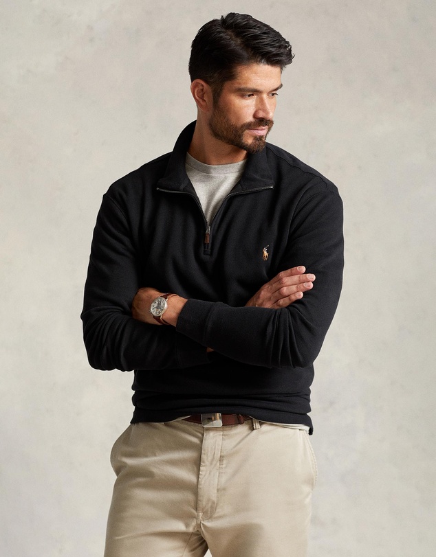 Polo Ralph Lauren - ICONIC EXCLUSIVE - Big & Tall Estate-Rib Quarter-Zip Pullover