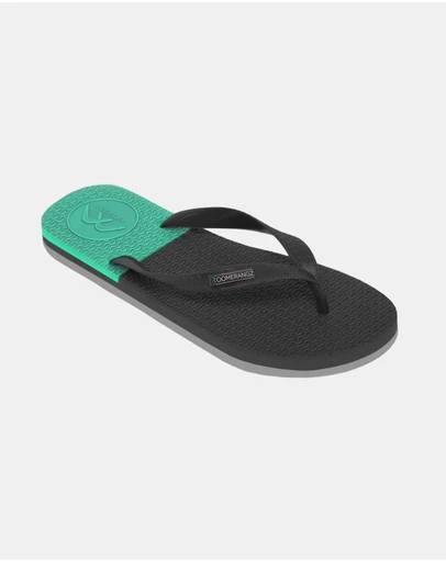 Boomerangz Footwear - Men's Black/Grey/Teal Thongs with arch support and 2 x interchangeable straps