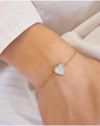 Ania Haie - Ania Haie Gold Mother of Pearl Halo Heart Bracelet