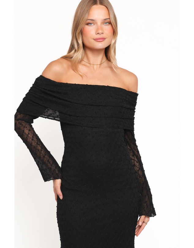 Petal & Pup - Wilma Off Shoulder Dress - Black