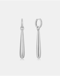 Ania Haie - Ania Haie Silver Long Water Droplet Drop Earrings