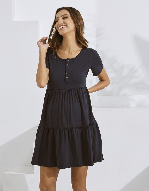 Angel Maternity - Maternity and Nursing 3 Tiered Dress