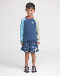 Crywolf - LONG SLEEVE RASH VEST Ocean Colourblock