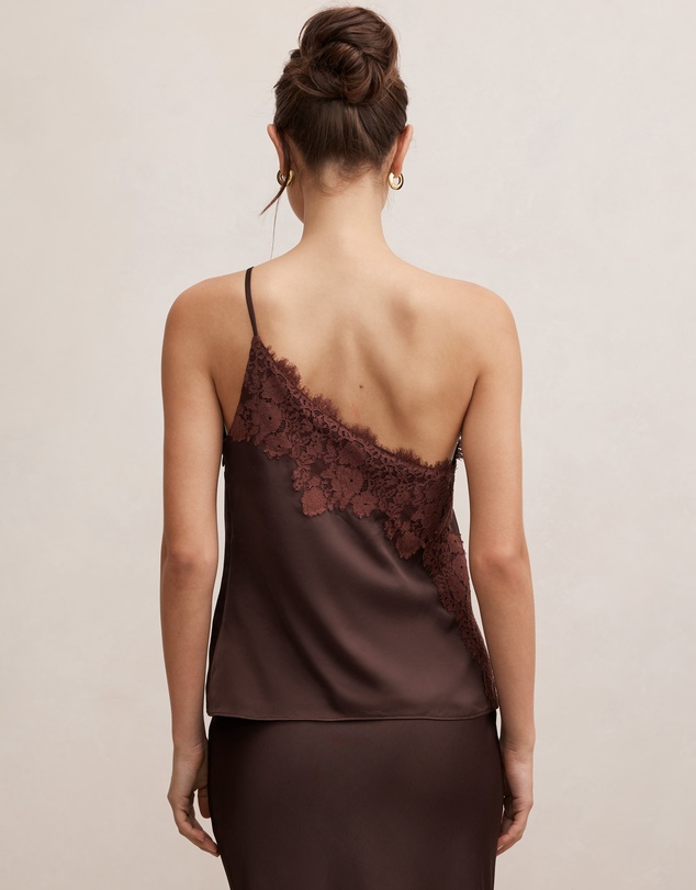Forever New - Adele One Shoulder Lace Trim Top