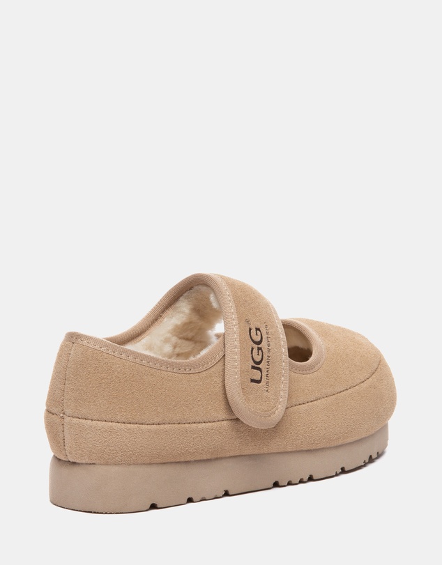 EVERAU - Australian Shepherd Ugg Millie Kids Cow Suede Upper Loafer Oxfords Flats