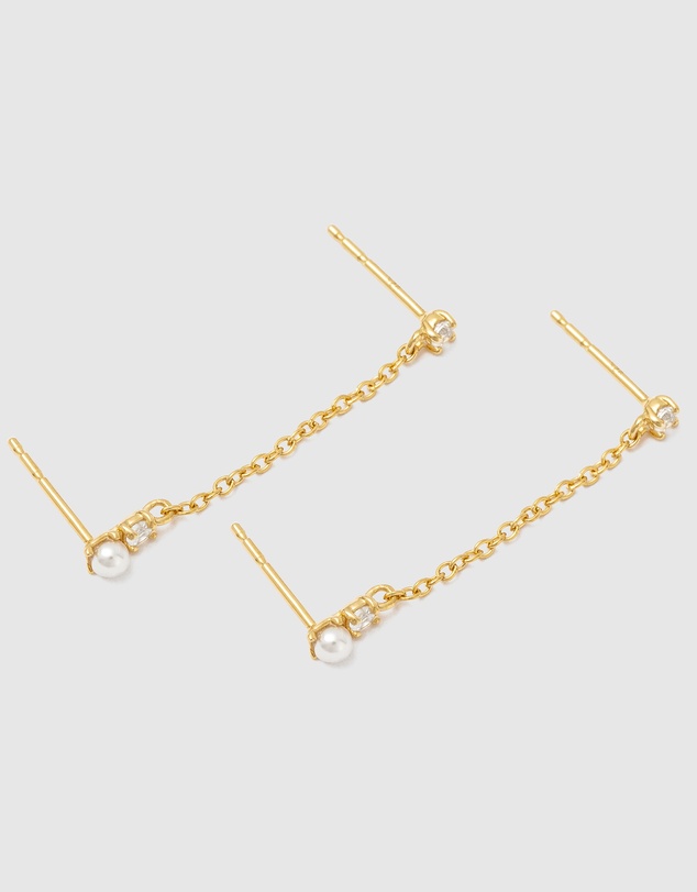 Kirstin Ash - Pearl Topaz Double Earrings