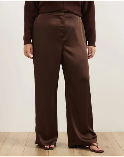 Atmos&Here Curvy - Safffy Satin Pants