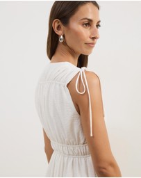 Atmos&Here - Luna Linen Blend Sleeveless Gathered Maxi Dress