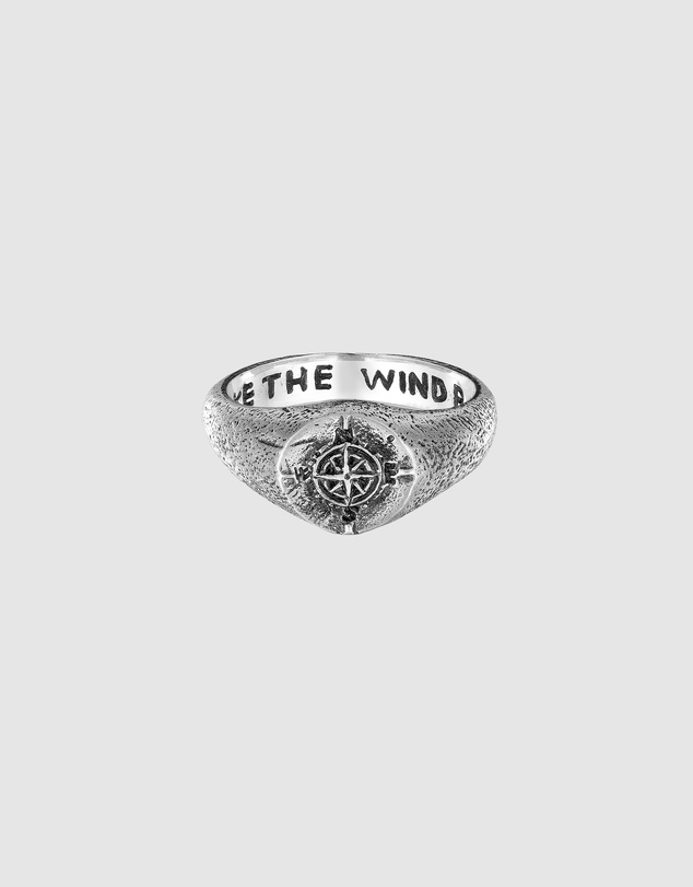 Haze & Glory - ICONIC EXCLUSIVE - Compass Signet Ring in Oxidised 925 Silver