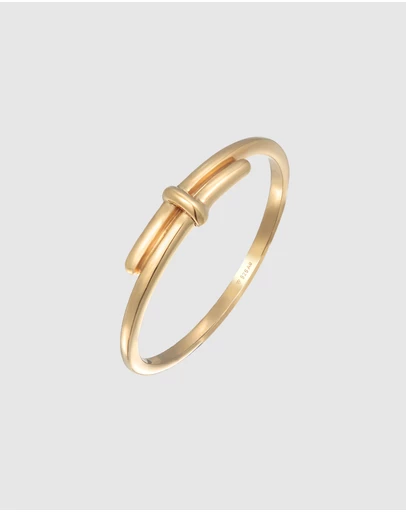 Elli Jewelry - Twisted Wrap Ring in Gold-Plated 925 Silver
