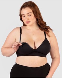 B Free Intimate Apparel - Plunge Nursing Comfort Bra – Wireless with Fixed Moulded Cups (B-C-D) Cup