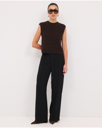 Calli - Bron Round Neck Knit Vest Top