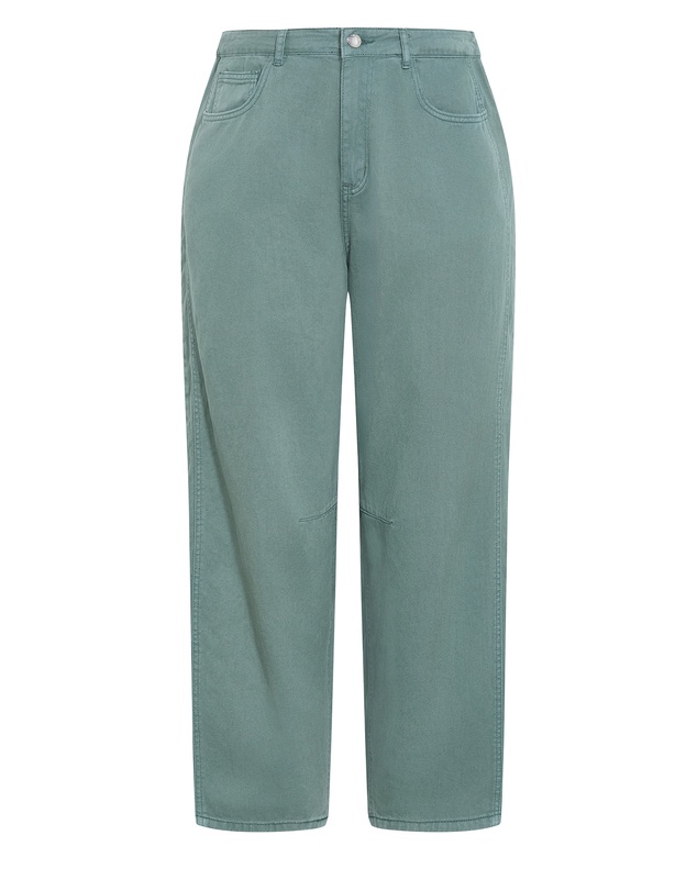 City Chic - Plus size Harley Fit Cassie Barrel Leg Jean - sage wash