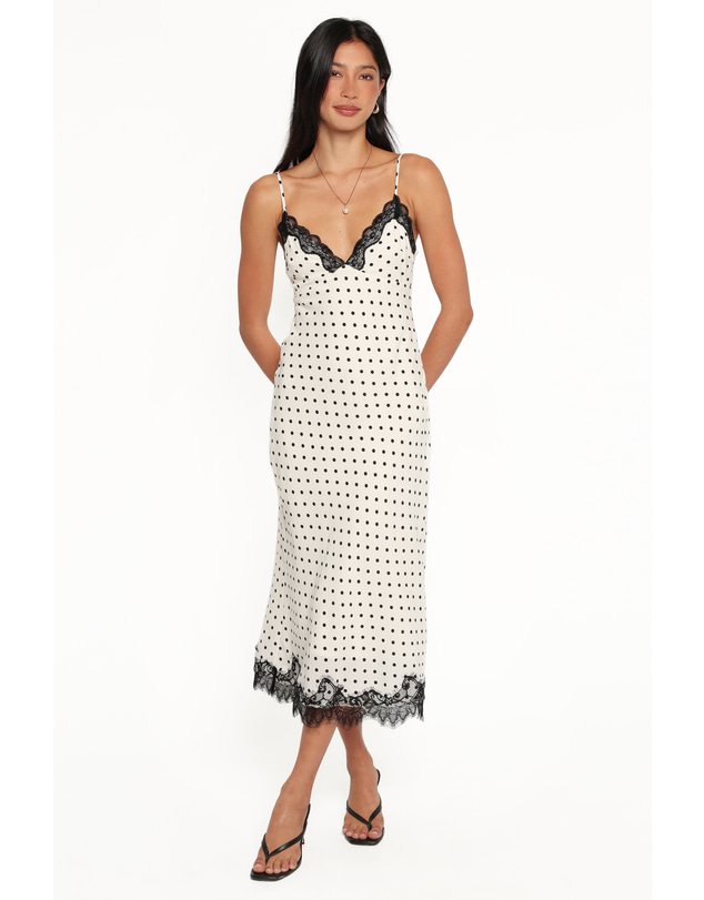 Petal & Pup - Kalista Midi Dress - Cream Polka Dot