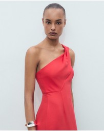M.N.G - Irea Asymmetrical Bow-Neck Dress