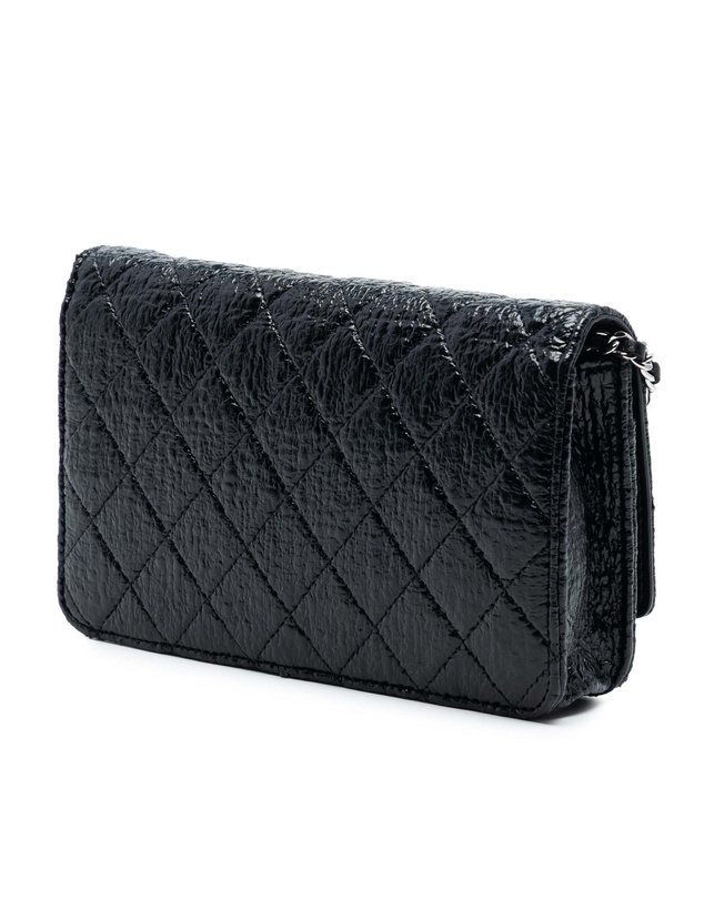 Pre-Loved by Azura Reborn - Pre-Loved CC Quilted Crinkled Patent Wallet On Chain