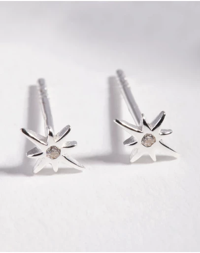 Lovisa - Sterling Silver Diamante Starburst Stud Earrings