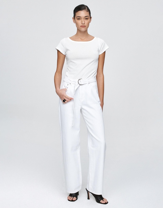Marle - Belted Wide Leg Jeans