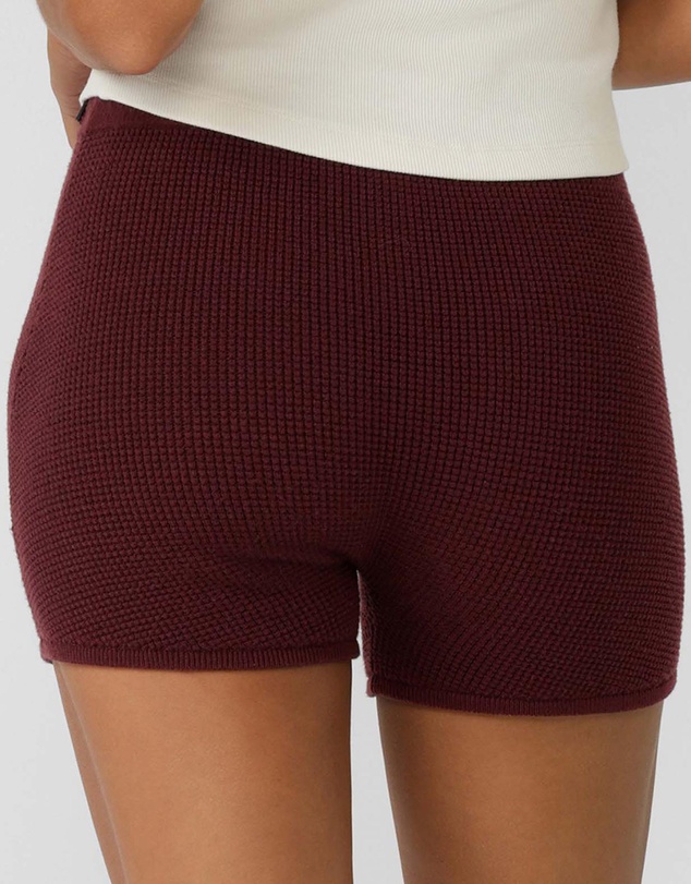 Lorna Jane - Take It Easy Waffle Knit 7cm Cheeky Shorts
