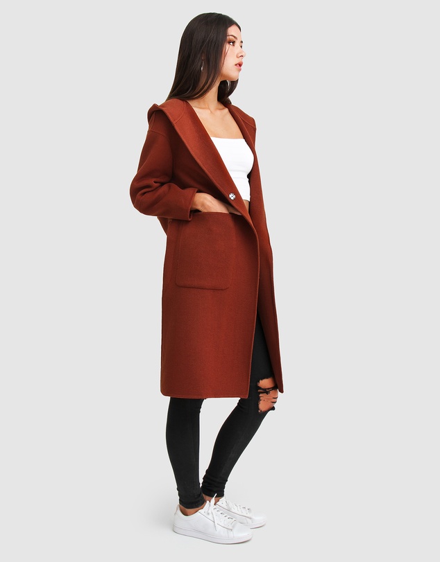 Belle & Bloom - Walk This Way Wool Blend Hooded Coat