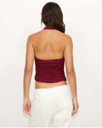 Dazie - Pearl Mesh Halter Top