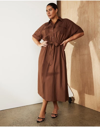 Atmos&Here Curvy - Lyndon Utility Midi Dress