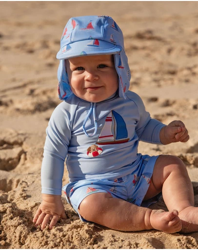 Purebaby - Board Short & Rashie Swim Set- Kids-Babies