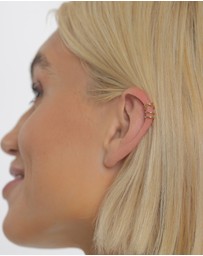 Elli Jewelry - Earrings Ear Cuff Geo Basic Minimalist 925 Sterling Silver Gold Plated