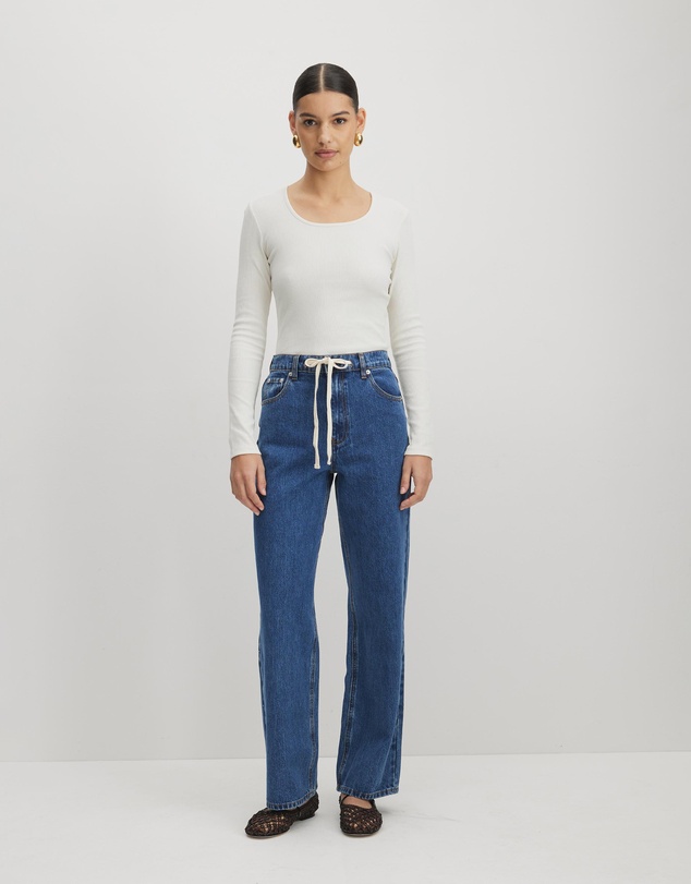 AERE - Jye Scoop Neck Long Sleeve T-Shirt