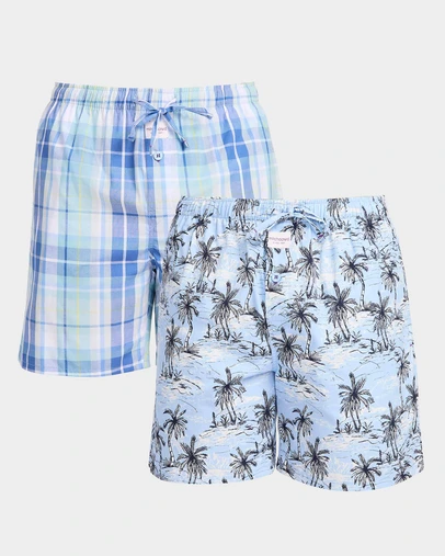 Mitch Dowd - Mitchdowd Sketchy Palms Cotton Sleep Shorts 2 Pack