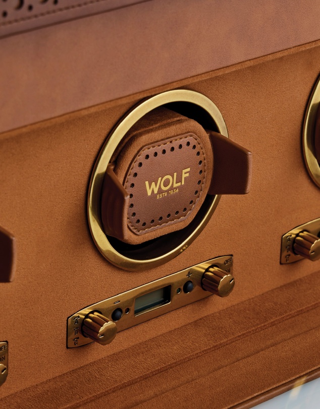 Wolf - WOLF Brogue Triple Watch Winder With Storage