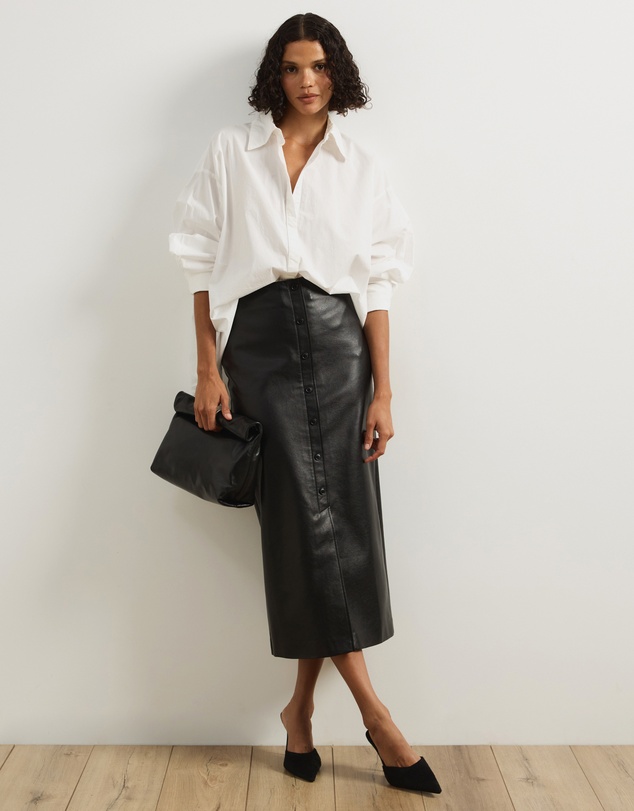 Atmos&Here - Laura Leather Look Pencil Skirt