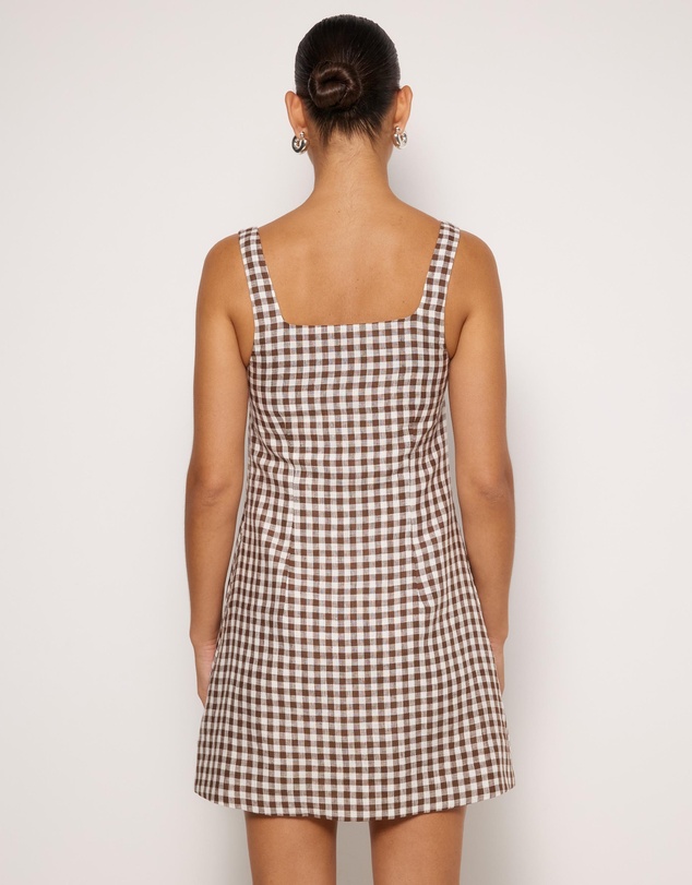 AERE - Nolana Gingham Shift Mini Dress