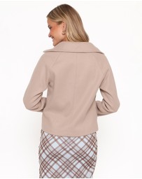 Petal & Pup - Saylor Cropped Car Coat - Oatmeal