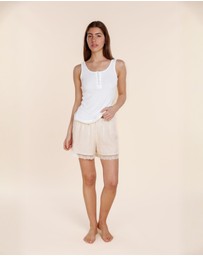 Gingerlilly - Valencia Linen Lace Shorts