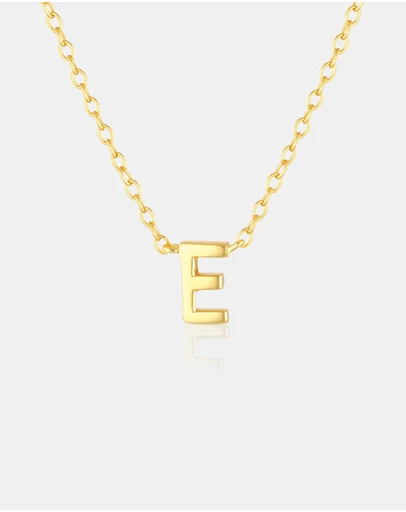 The Silver Collective - Petite A-Z Letter Necklace - E