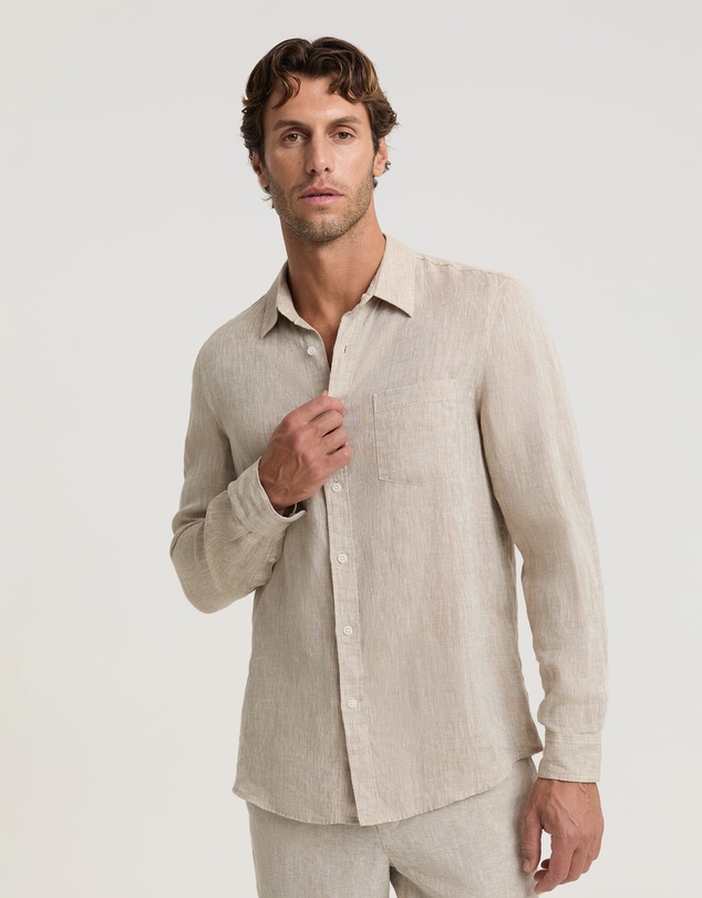 Sportscraft - Long Sleeve Linen Yarn Dyed Shirt