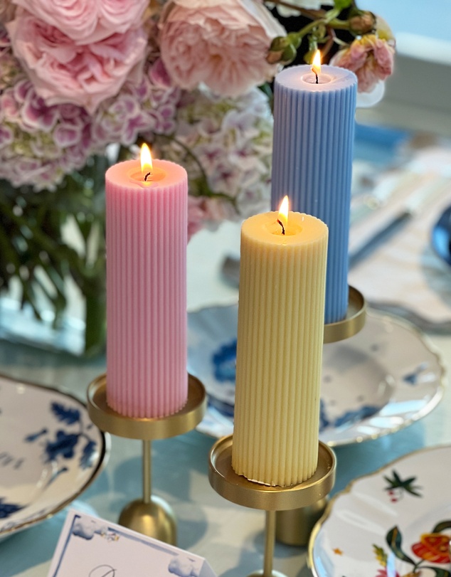 XRJ Celebrations - Pillar Pastel Blue Candle