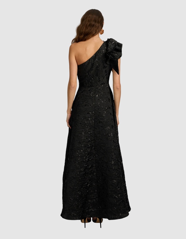 Romance by Honey and Beau - Crechia Jacquard One Shoulder Dress