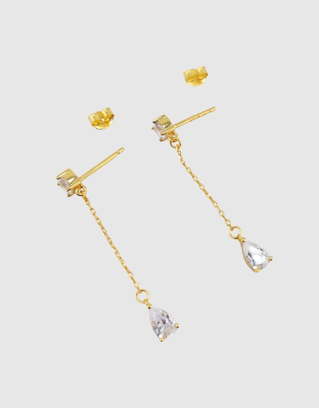 Izoa - Seren Drop Stud Earrings