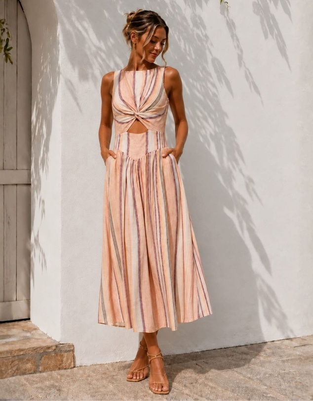 Esther & Co - Jolene Dress - Multi Stripe