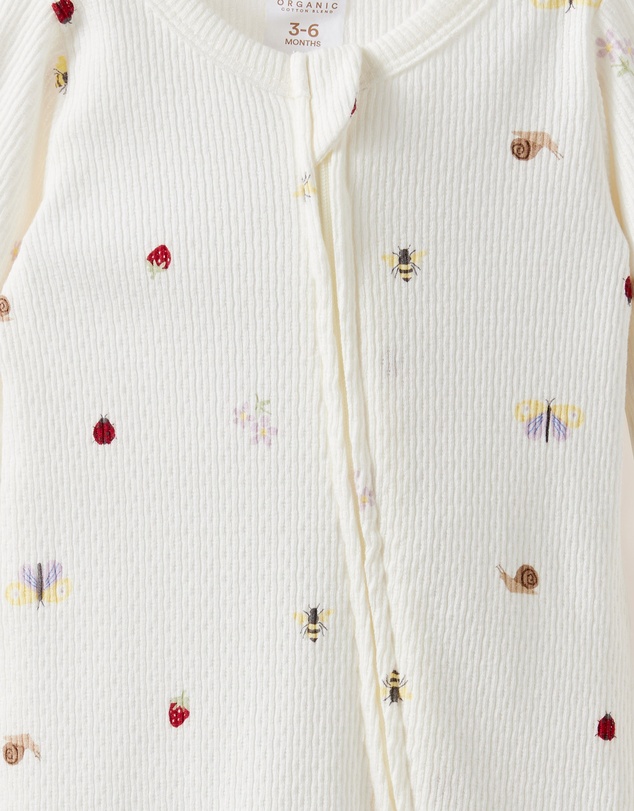 Cotton On Kids - Littlie Organic Long Sleeve Zip Romper