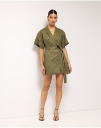 AERE - Cassia Linen Mini Dress