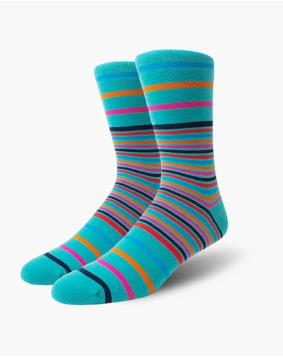 Swanky Socks - Teal Multi Stripes