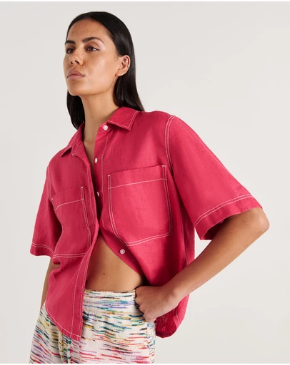 Jag - Gigi Linen Short Sleeve Shirt